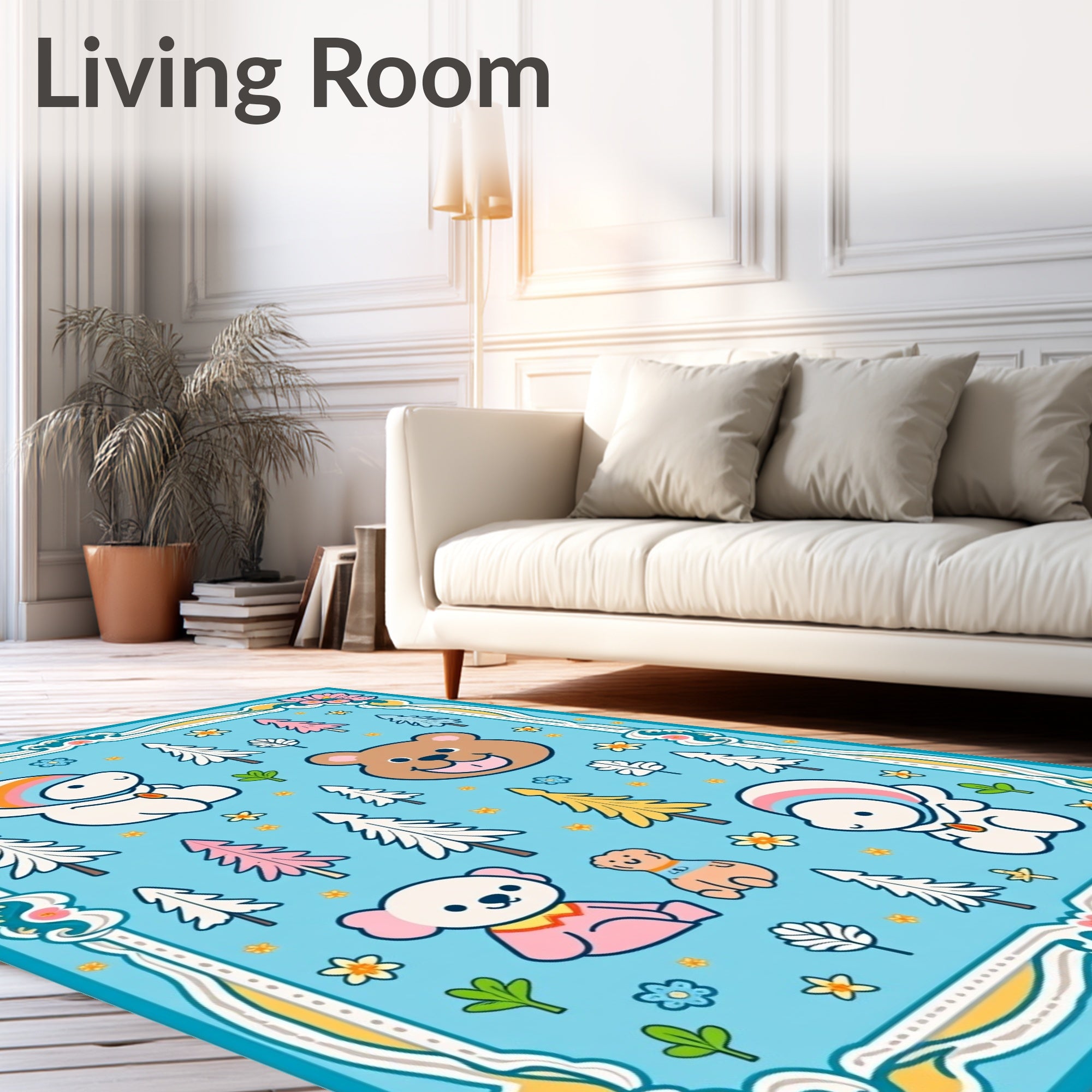 Whimsical Cute Animal Forest Woodland Rug