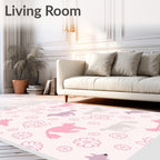 Pink and Purple Petal Puppy Patch Rug