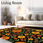 Retro Sunshine Floral Garland Rug