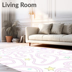 Pastel Pink Swirls with Stars Rug