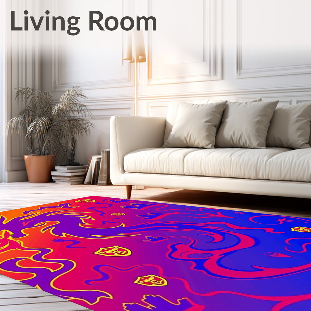 Fiery Purple Dragon Gradient Rug