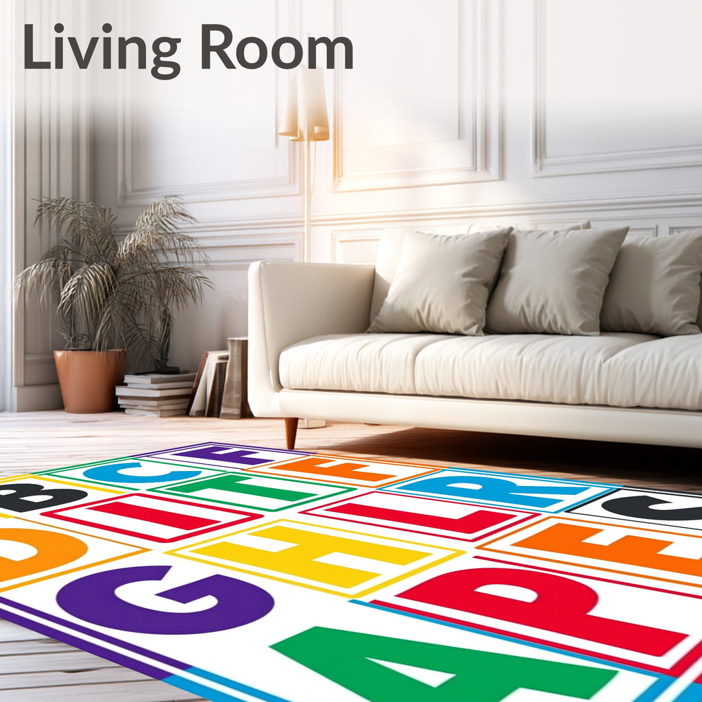 Multicolor Alphabet Blocks Rug