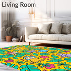 Jungle Animals And Monstera Leaves Rug