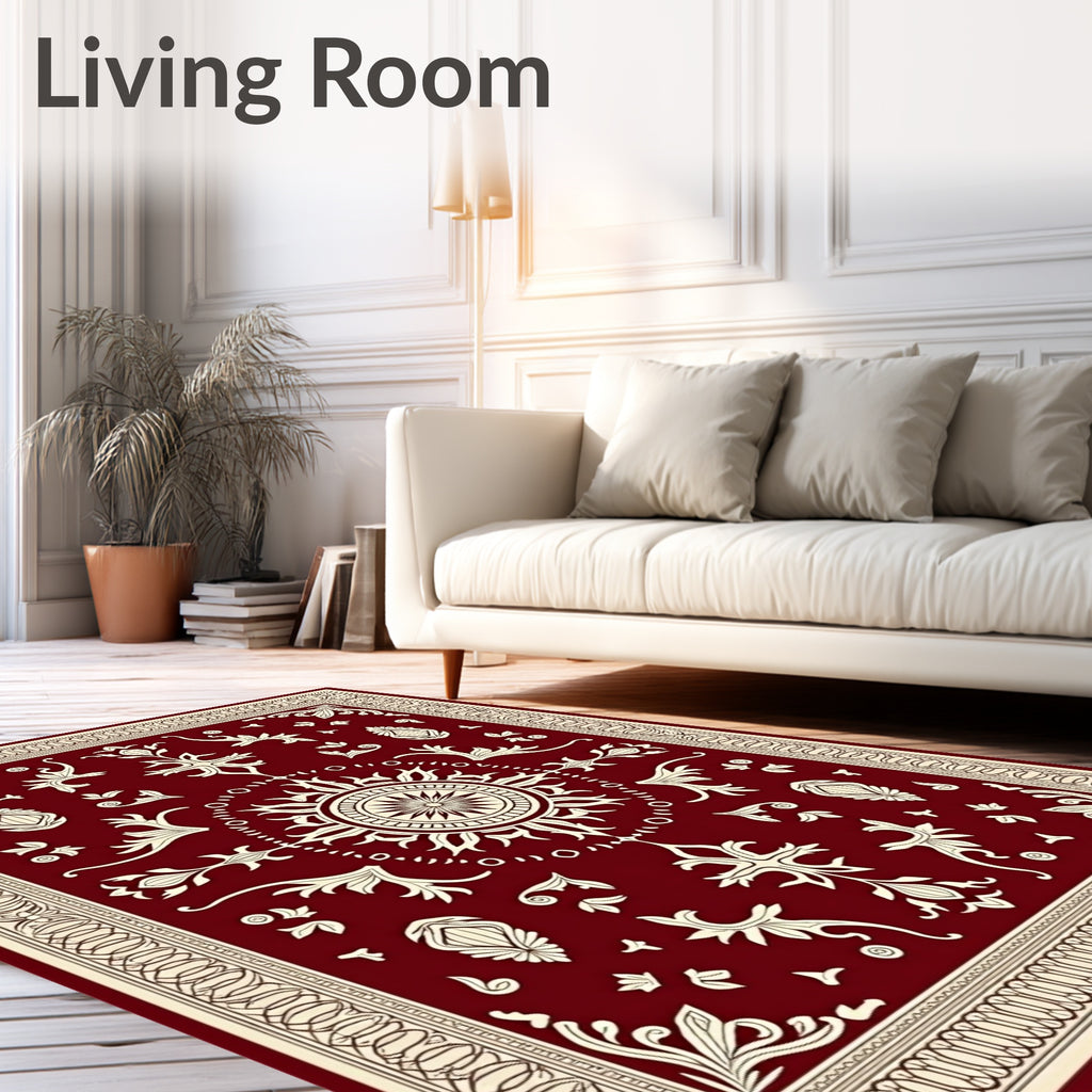 Crimson Ivory Elaborate Medallion Rug