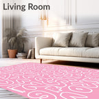 Pink White Alphabet Celebration Rug