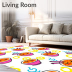 Cute Pink Ramen Bowl Swirls Rug