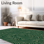 Deep Forest Curving Line Abstract Rug