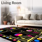 Bold Geometric Circles Figures Abstract Rug