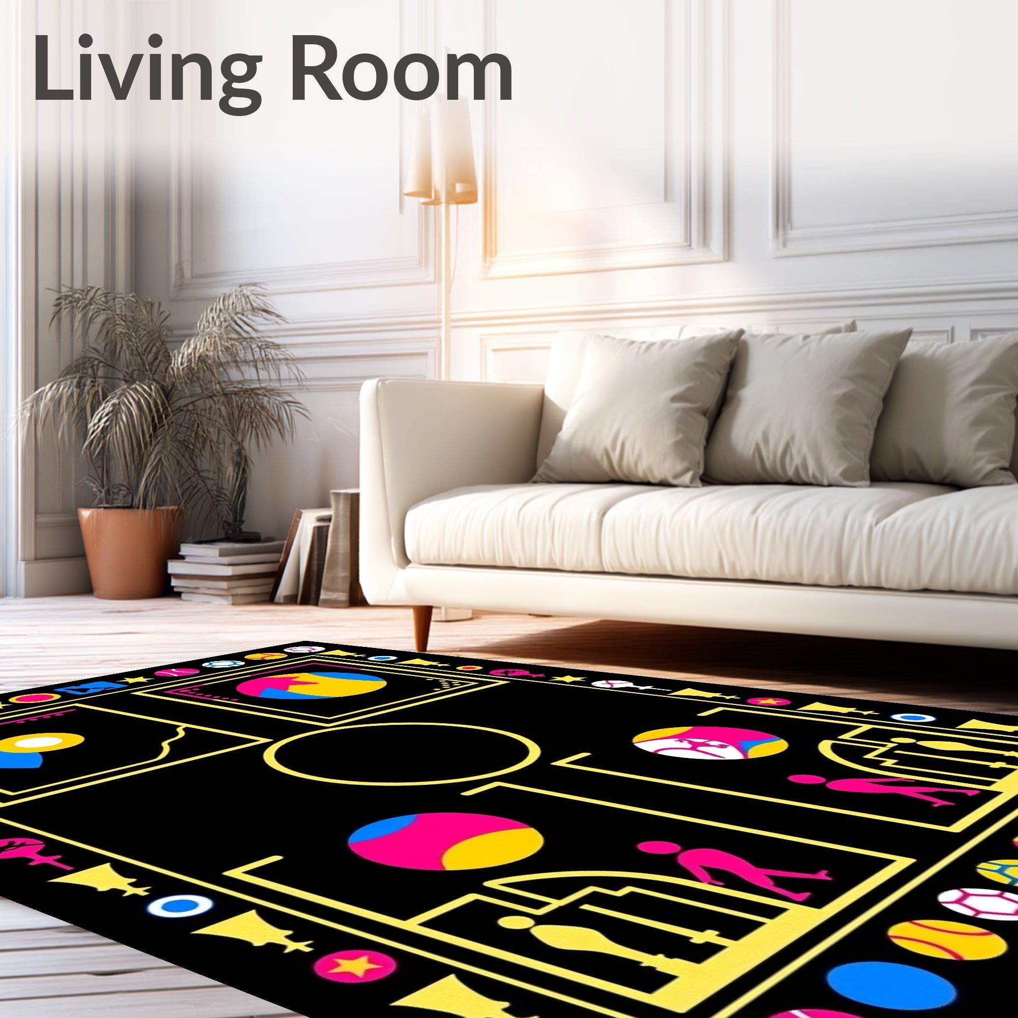 Bold Geometric Circles Figures Abstract Rug