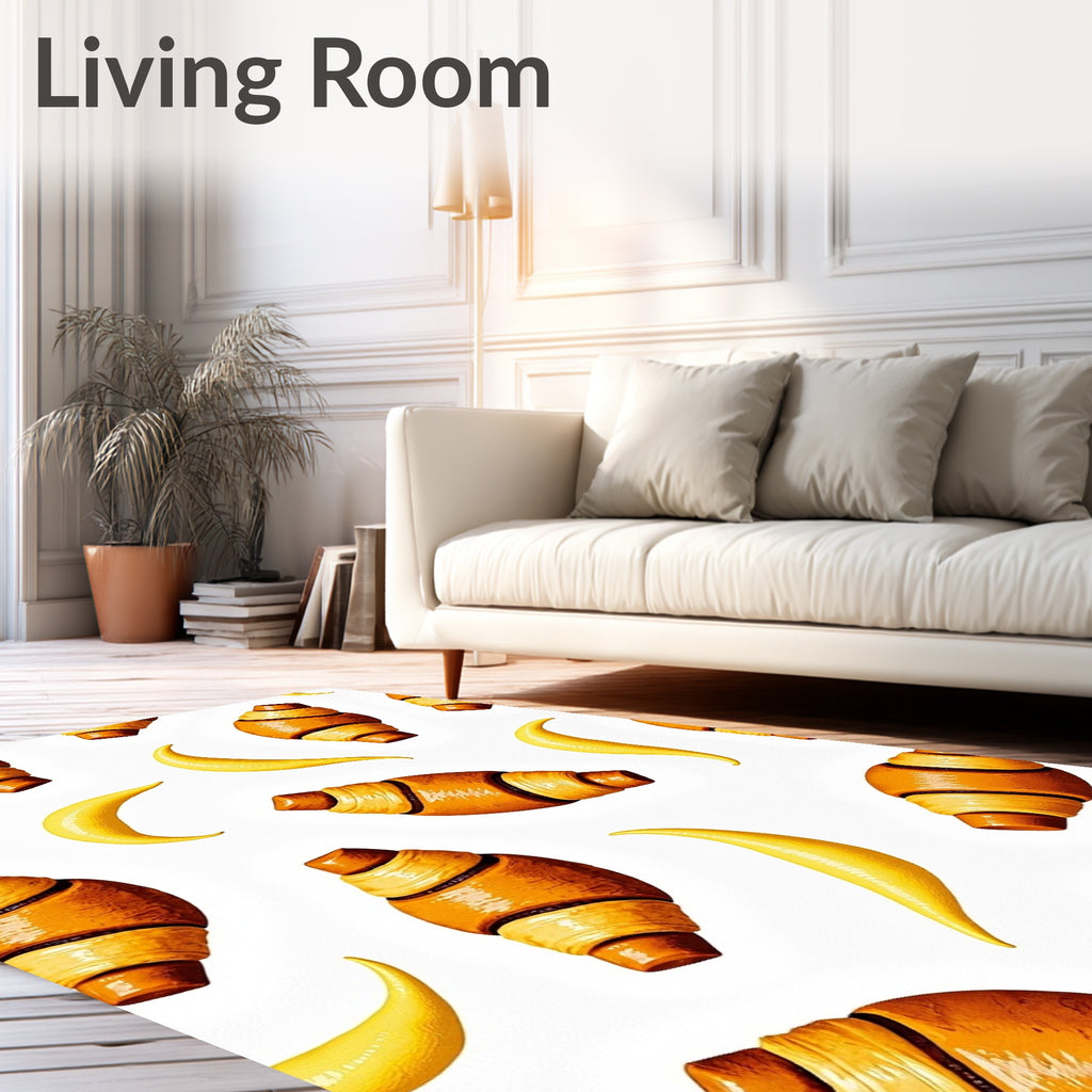 Golden Croissant Crescent Repeat Rug