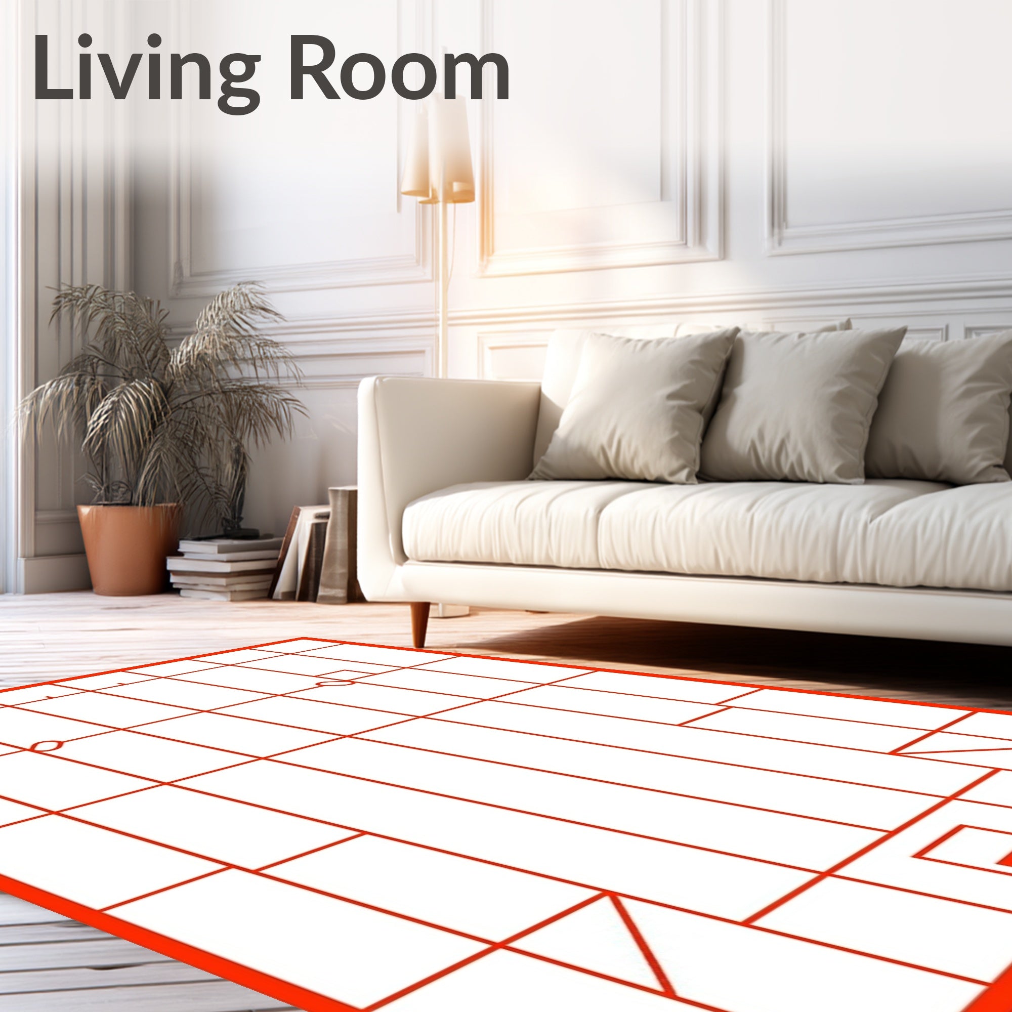 Geometric Red Rectangles Arrangement Rug