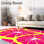 Vibrant Pink Citrus Slice Graphic Rug