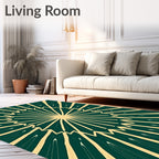 Emerald Sunburst Rays Rug