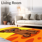 Brown Puppy Sunny Day Artwork Rug