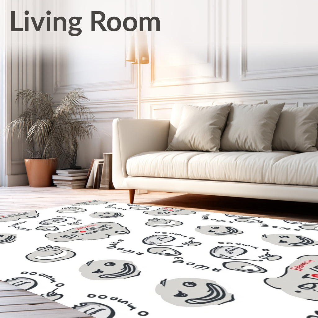 Whimsical Faces With Speech Bubbles Rug