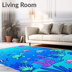 Ocean Turtles and Jellyfish Theme Rug