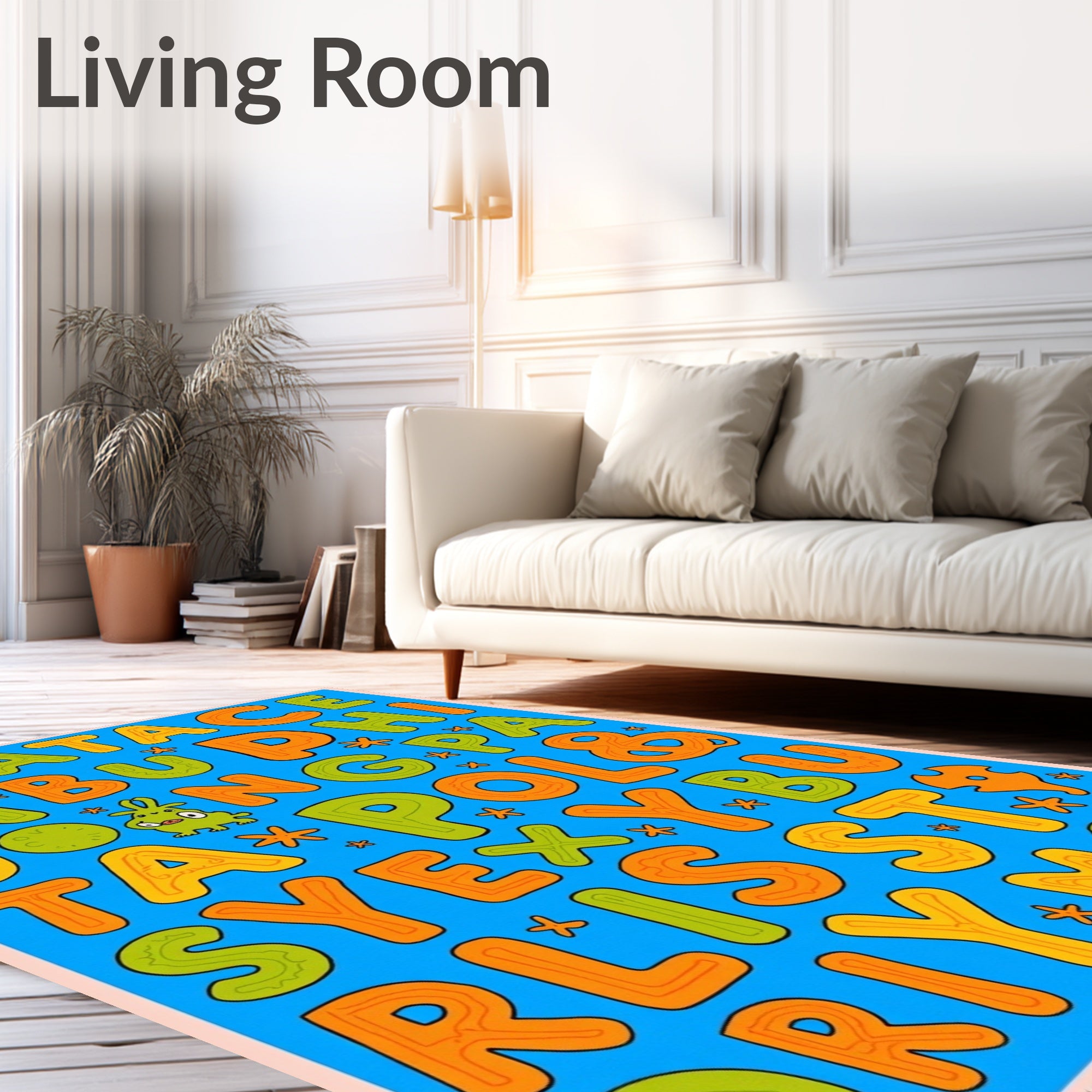 Whimsical Alphabet Character Rug