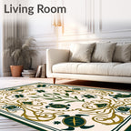 Emerald Green Turtle Floral Swirl Rug