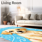 Playful Golden Retriever Snowflake Companion Rug