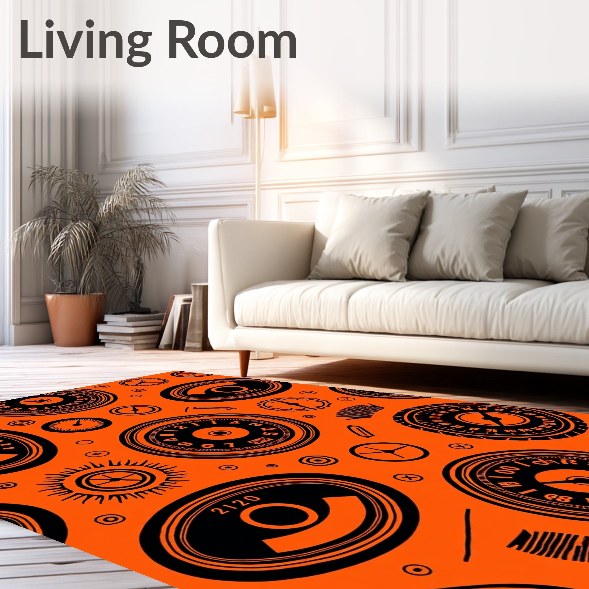 Retro Dial Meter Collage Rug