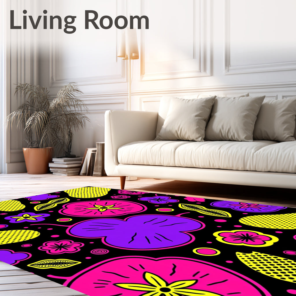 Vivid Pop Art Floral Pods Rug