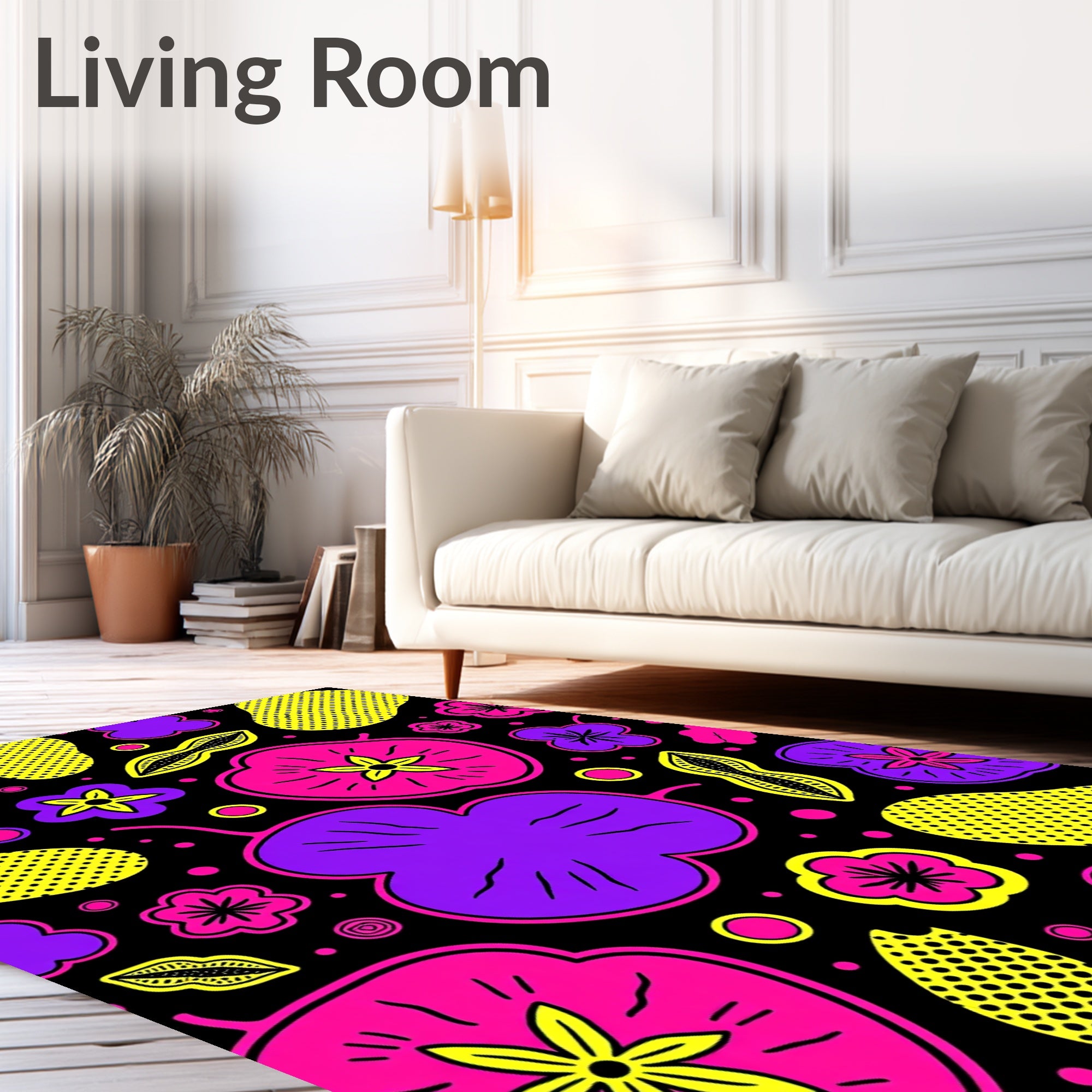 Vivid Pop Art Floral Pods Rug