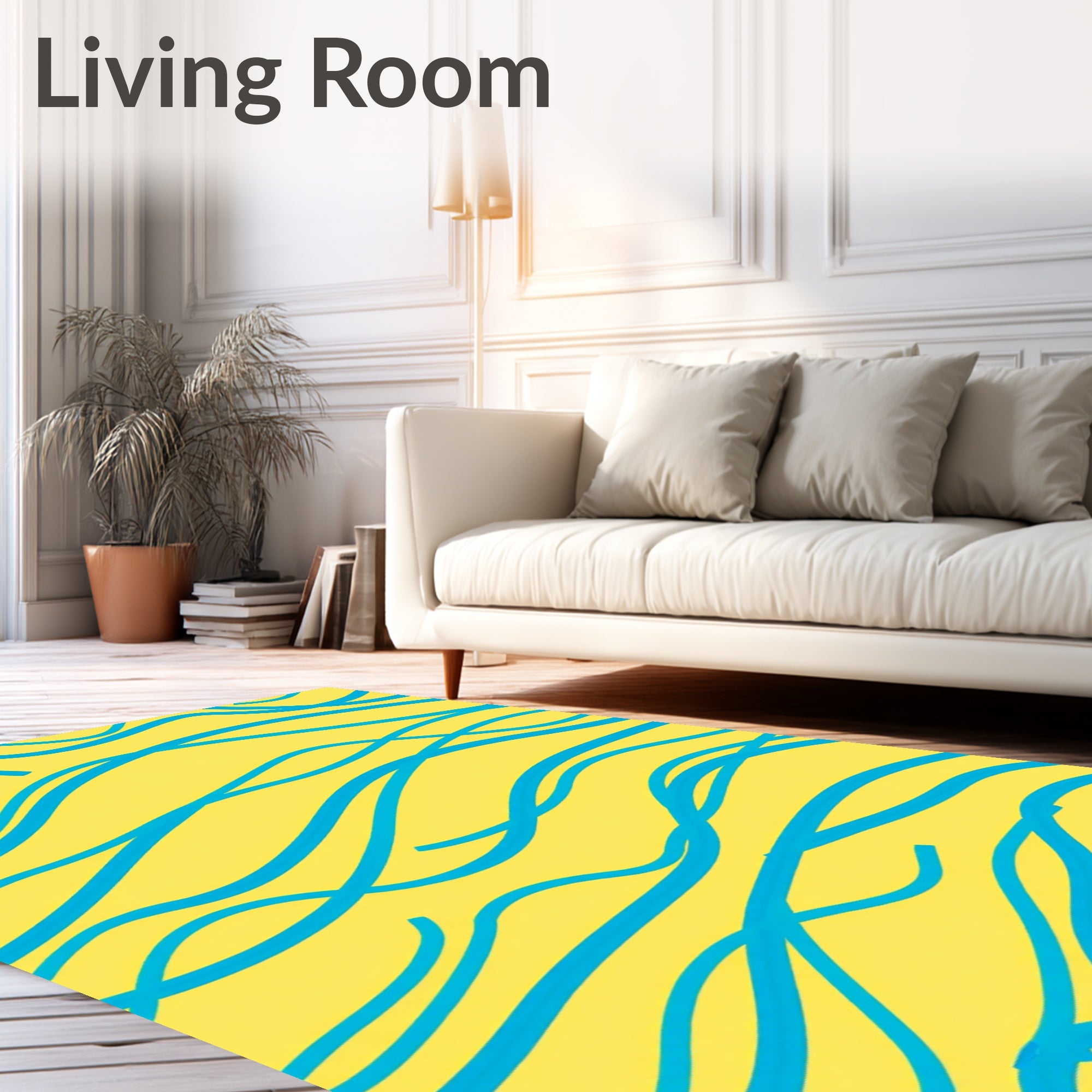 Sunny Meadow Blue Swirl Rug