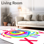 Colorful Alphabet Swirl Rug
