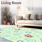 Whimsical Fox and Flower Scatter Rug