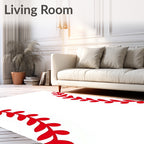 Crimson Leafy Vine Garland Rug