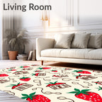 Whimsical Strawberry Homes Vine Motif Rug