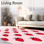 Red Strawberry Field Pattern Rug