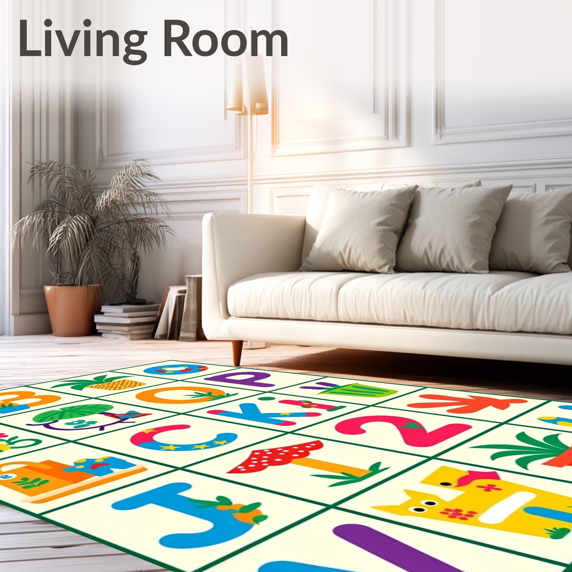 Alphabet Animals Plants Fun Colors Rug