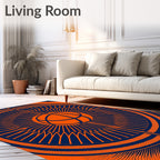Electric Orange Sunburst Globe Rug