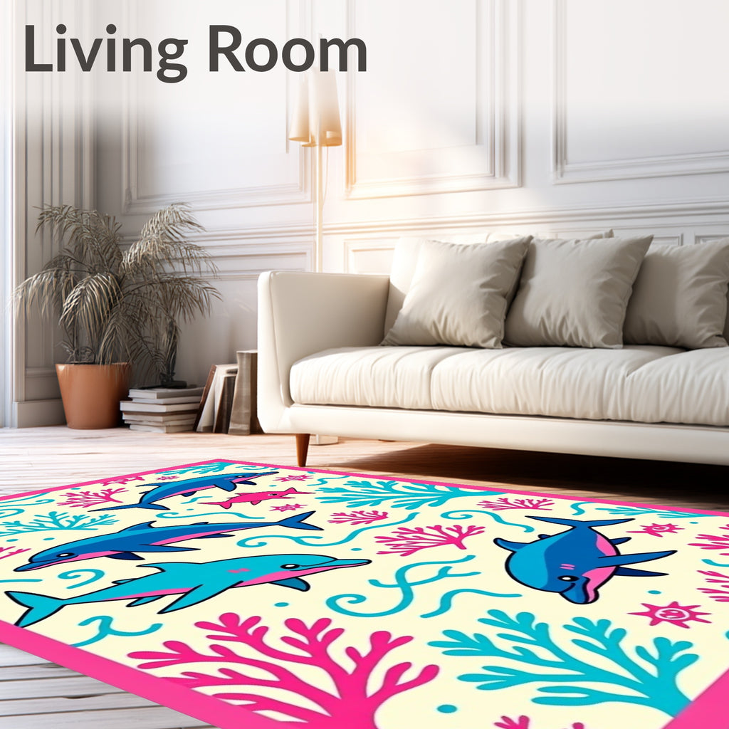 Coral Reef Dolphins Ocean Journey Rug