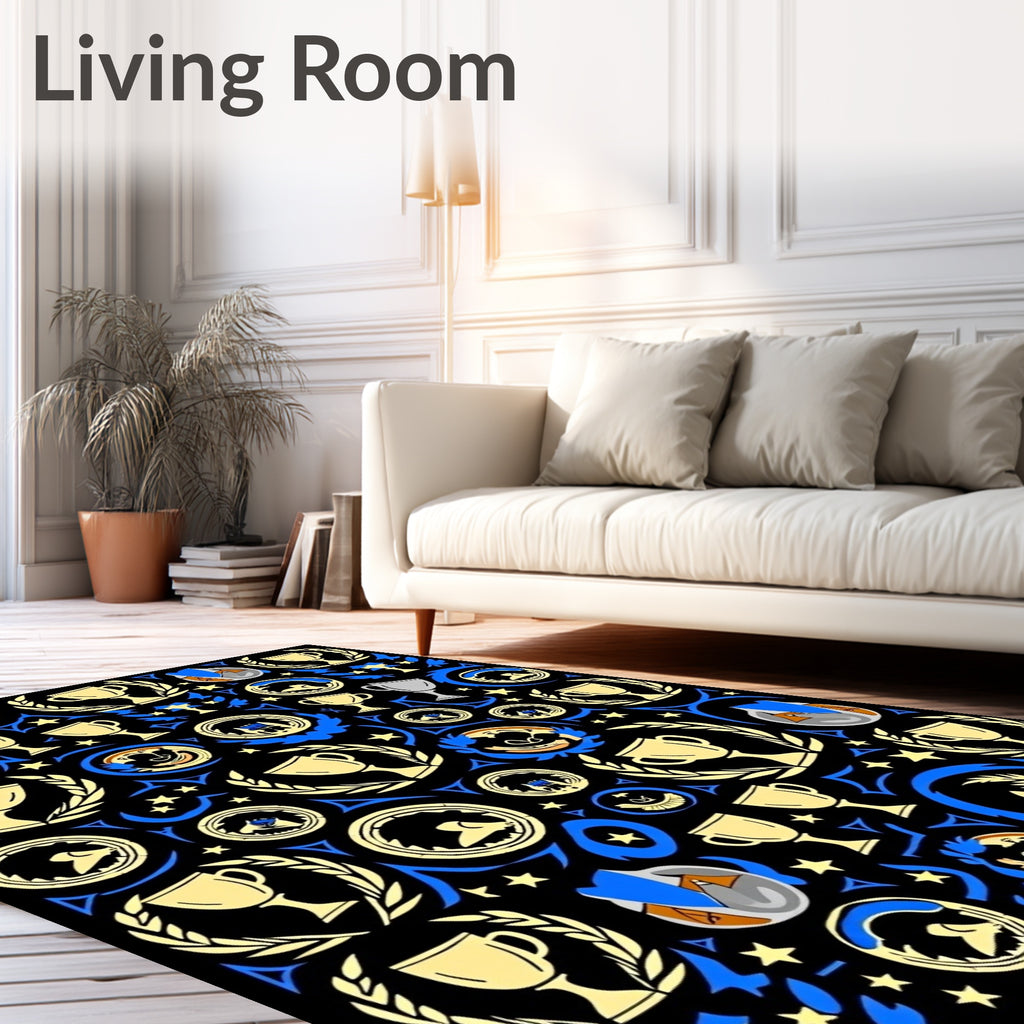 Golden Trophy Blue Star Collection Rug