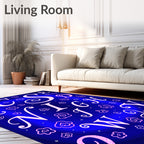 Ethereal Pink Floral Night Sky Rug