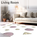 Pale Pink Yellow Shell Scatter Rug