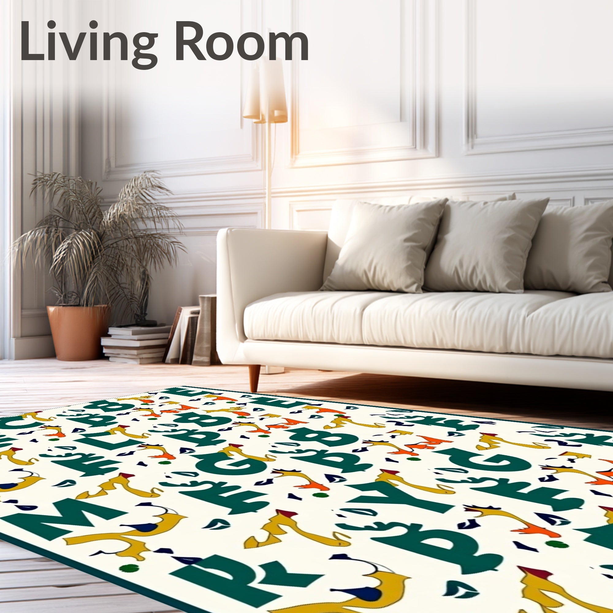 Bold Alphabet Collage Multi-Color Rug