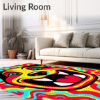 Vibrant Yellow Pop Art Dog Face Rug