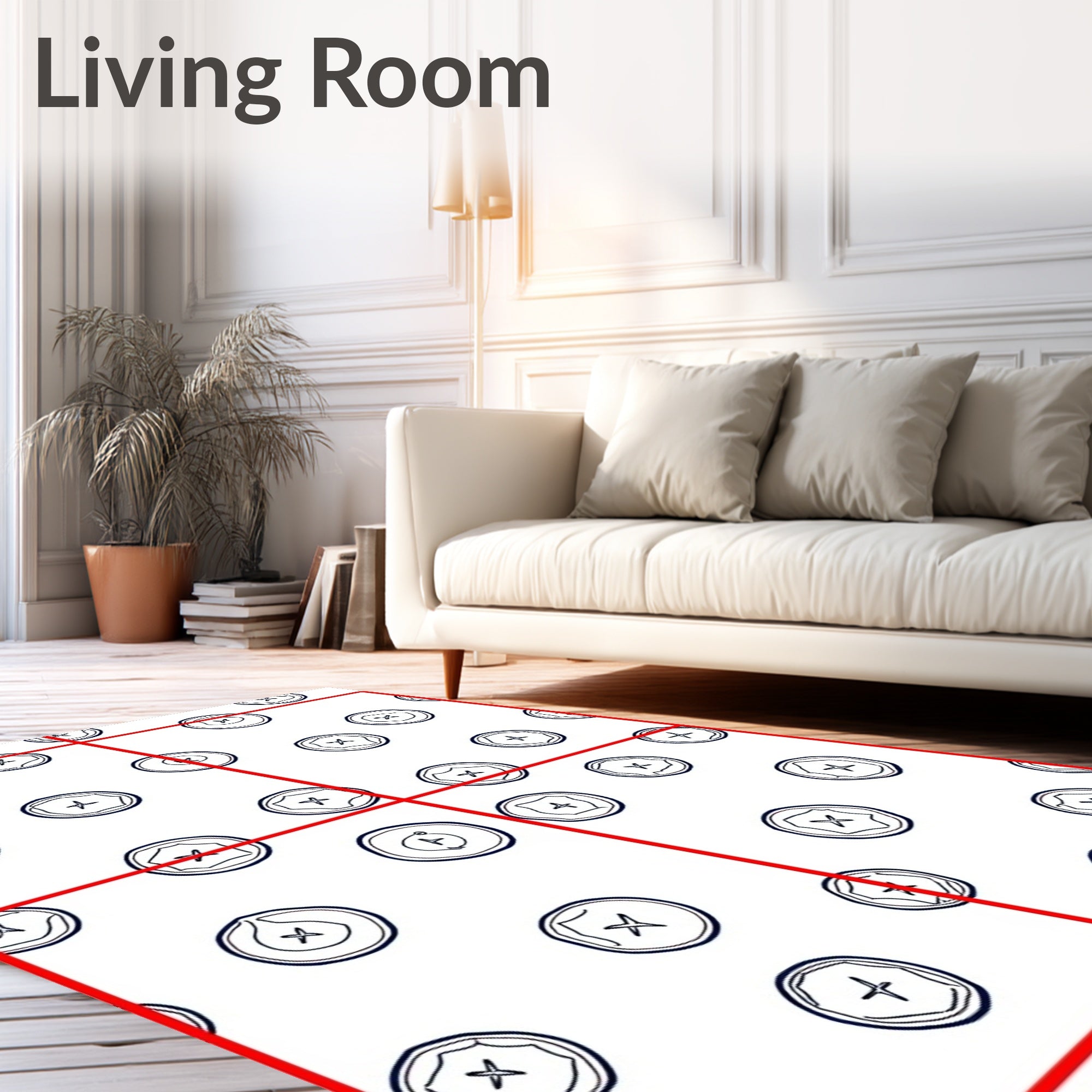Blueberry Circle Graphic Repeat Rug