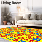 Alphabetical Cubes Colorful Pop Art Rug