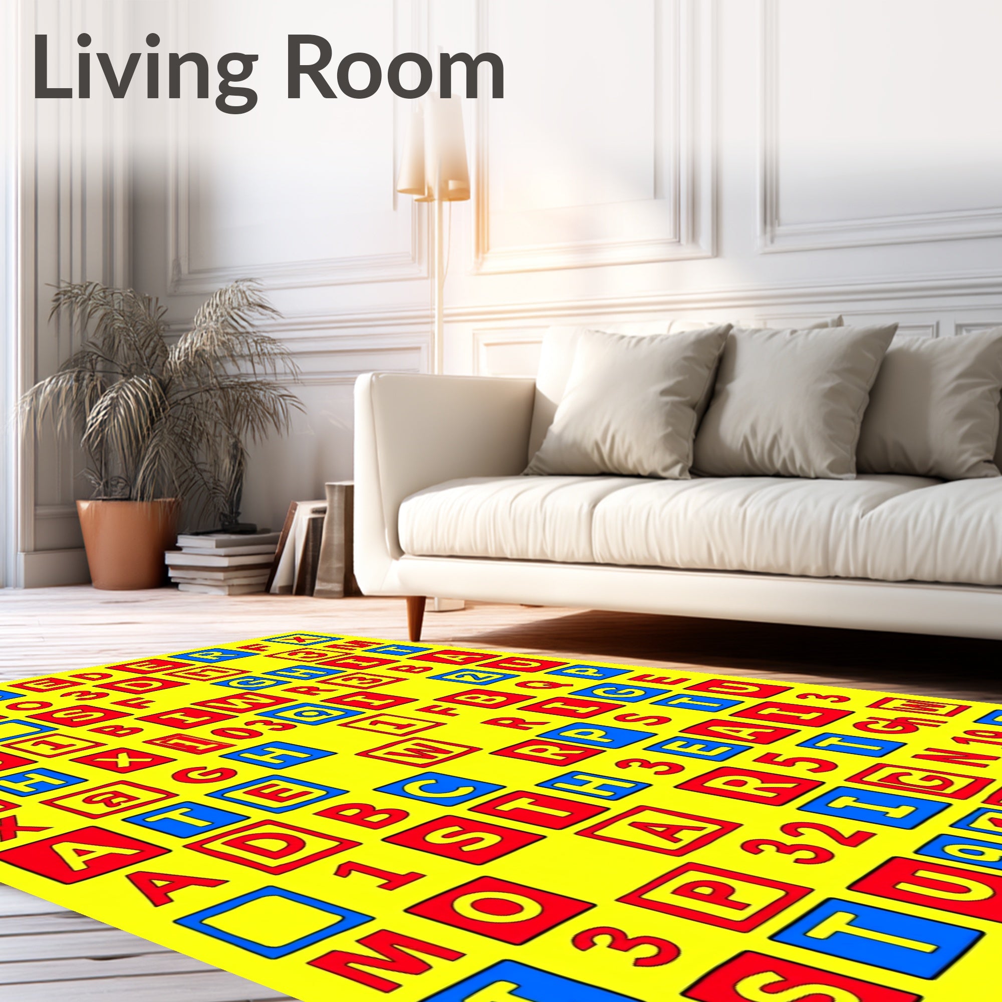 Alphabetical Cubes Colorful Pop Art Rug