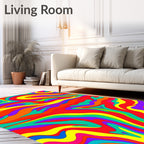 Vivid Rainbow Swirl Organic Flow Rug