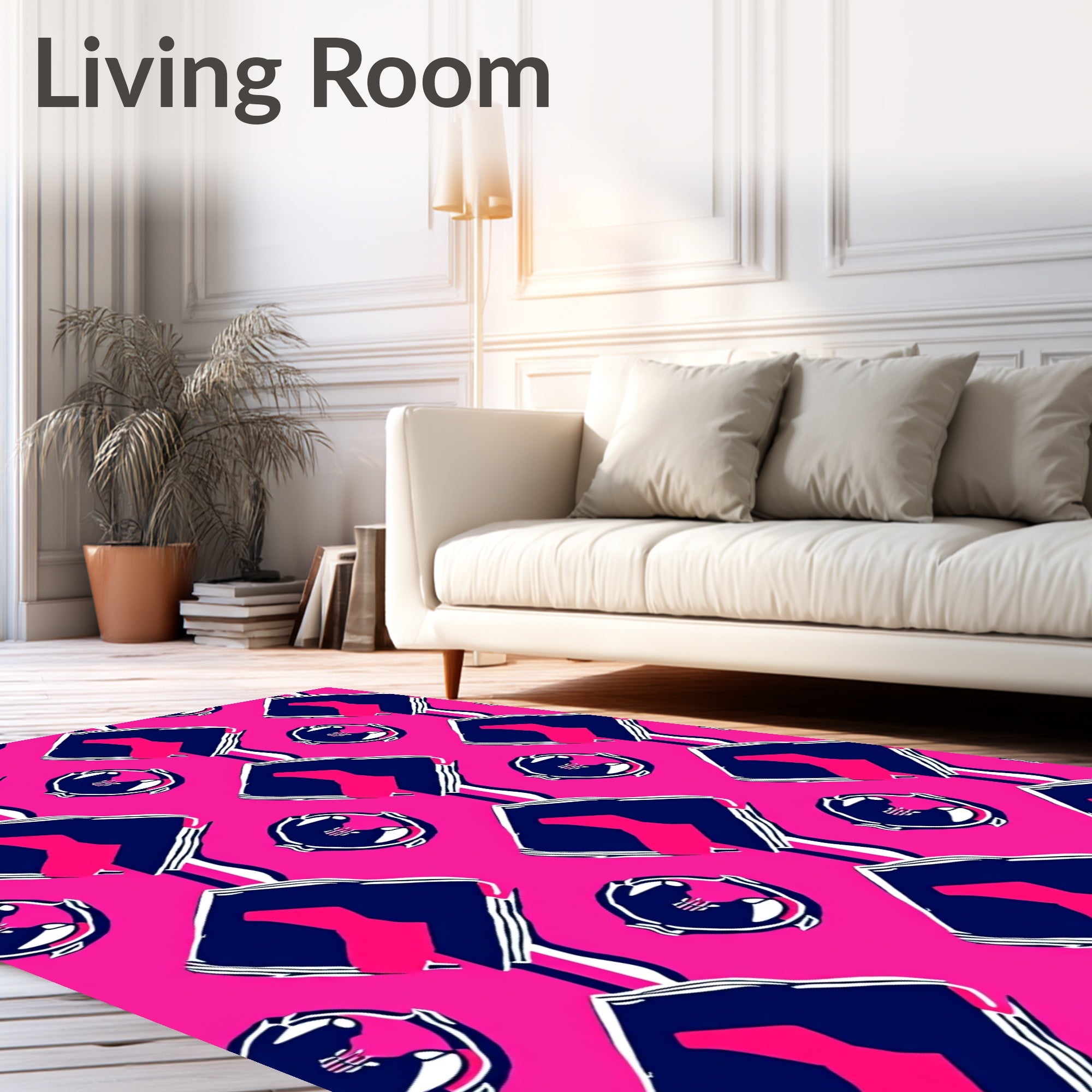 Hot Pink Diamond Shapes Rug