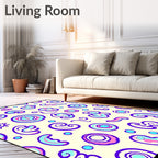 Groovy Amorphous Shapes Violet Aqua Pink Rug