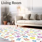 Multicolor Alphabet Scatter Fun Rug