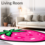Sweet Pink Strawberry Sprinkle Fruit Rug