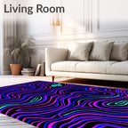 Aqua Car Black Pink Blue Swirls Rug