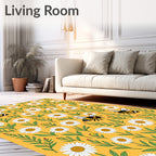Golden Daisy Bee Garden Rug